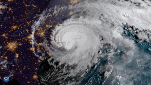 Hurricane Florence looms over North Carolina on September 14, 2018.